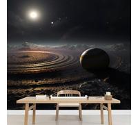 Kuletkear Wall Mural Universe Planets Mural Wallpaper Outer Space Removable Home Decor for Living Room Bedroom TV Background Kids Girls Rooms Decoration 450x320cm
