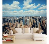 Kuletkear Wall Mural Urban Architecture Large Wallpaper Sky Clouds Art Decor Paintings Removable Peel and Stick Sticker, Nursery Bedroom Living Room Decor Mural 495x353cm