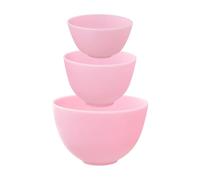 Kuleyng Silicone Mixing Bowl Set, 3 Pcs BPA-Free Silicone Bowls for Face Mask Mixing, Hair Dye, and Kitchen Prep, Pink