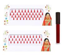 KULIA Bindi With Liquid Sindoor Tattoo Sticker Forehead Temporary Face Jewel Bindi Women Bridal Accessories Face Jewels 4 Packets Tikka Fashion Jewelry Nail Art Christmas Women Gifts