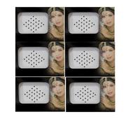 KULIA® Black Bindi Crystal Stone Round Dots Tattoos Sticker Nail Art Wedding Bindi Face Gems Forehead Tikka Set Of 6 Packets Bridal Tikka Small Size Bindi Fashion Jewelry Face Jewels