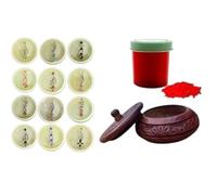 KULIA® Box Bindi With Sindoor Powder And Box Forehead Temporary Tattoo Sticker Tikka Stone Bindi Women Face Gems Bridal Accessories Face Jewels 12 Pcs One Single Bindi Karva Chauth Women Gifts