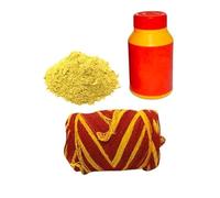 KULIA® Chandan Powder Tikka Indian Religious Item Temple Decor 50 Gram Sandalwood Chandan Kumkum Powder Use For Prayers, Good Luck, Havan, God Pooja Tilak Lucky Charm 1 Piece Kalawa