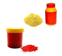 KULIA® Chandan Tilak Red Sindoor Powder For Pooja, Prayer, Tikka Good Luck Charm Religious Pooja Item Red Sindoor Powder Box Home Temple Décor Chandan Powder Spiritual Gifts
