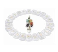 KULIA® Crystal Rune Stones 25 Pcs Alphabat Set with Pendant Elder Futhark Reiki Symbol Stones Clear Quartz Runes for Beginners Chakra Balancing Handcrafted Runic Stones Set