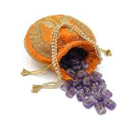 KULIA® Crystal Rune Stones Set with Embroidered Pouch 25 Pcs Elder Futhark Reiki Symbol Stones Ameythst Crystals Runes for Beginners Chakra Balancing Handcrafted Runes Stones Spiritual Gift