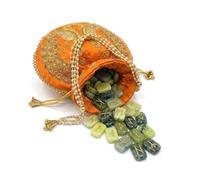 KULIA® Crystal Rune Stones Set with Embroidered Pouch 25 Pcs Elder Futhark Reiki Symbol Stones Serpentine Crystal Runes for Beginners Chakra Balancing Handcrafted Runes Stones Spiritual Gift