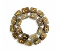 KULIA Crystal Runes Alphabet Set of 25 Pcs Runes for Beginners Labradorite Meditation Stone Chakra Balancing Witchcraft Kit Handicrafted Runes Set Reiki Symbole Religious Gifts