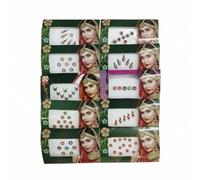 KULIA Designer Bindi Set Of 8 Packets Round Dots Tattoos Stickrs Multicolor Stone Bindis For Women Traditional Indian Bridal Bindi Party Wear Forehead Tikka Face Gems Gift For Woman