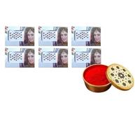 KULIA Flower Bindi With Sindoor Box Tattoo Sticker Forehead Temporary Bindi Women Face Jewel Bridal Accessories Face Jewels 6 Packets Tikka Nail Art Fashion Jewelry Christmas Women Gifts