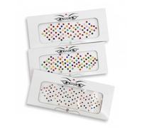KULIA Multi Stone Bindi 3 Packets Tattoos Stickers Forehead Tikka Round Dots Nail Art Stickers Wedding Bindi Bollywood Party Mix Size Stickers Indian Bindi Fashion Jewelry Face Jewels