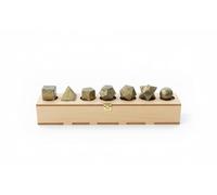 KULIA Platonic Solids Set of 7 Pcs Healing Sacred Geometry Set Decorative Wooden Box Carved Gold Pyrite Meditation Tools Healing Stone Chakra Balancing Lucky Charms Platonic Stone Spiritual Gifts
