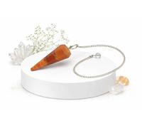 KULIA Red Jasper Pendulum Natural Crystal with Quartz Pendulum Gemstones Chakra Reiki Crystals Feng Shui Ornaments Point Pendant Faceted Crystals Natural Quartz Gift for Woman