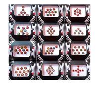 KULIA® Round Bindi Stone Dots Tattoos Sticker Indian Bindi Face Gems Tikka Forehead Multi Bindi Dots Sticker Bollywood Party Women Bindi Pack Of 10 Tattoos Stickers Fashion Jewelry Face Jewels