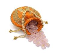 KULIA® Rune Stones Set with Embroidered Pouch 25 Pcs Elder Futhark Reiki Symbol Stones Rose Quartz Crystals Runes for Beginners Chakra Balancing Handcrafted Crystal Runes Stones