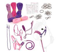kullaloo DIY Hobby Horse Headcollar Kit ✦ Make Embroidered Horse Headcollars, Rope Halters & Reins ✦ Includes Instructions ✦ Purple/Pink