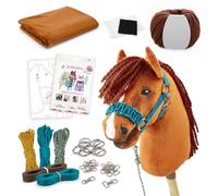 kullaloo DIY Hobby Horse Sewing Material Kit for Adults ✦ Make a Sorrel/Chestnut Stick Horse with Halters & Leads ✦ Includes Sewing Pattern with PES & SVG Files