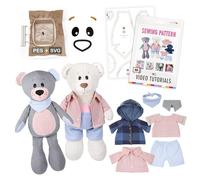 kullaloo Memory Bear Sewing Pattern - Stuffed Teddy Bear Plush Toy with Removable Collar, Shirt & Jacket | Memorial Bear Template with QR Video Tutorials, PES & SVG Files | Designed in Canada