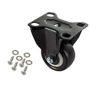 Kullar 4-Pack 38mm Furniture Casters, Silent Polyurethane Wheels, Max Load 60KG per Caster, Heavy-Duty Black Plate Rollers with 16 Screws for Easy Installation