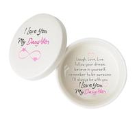 kullder I Love You Daughter Gifts Trinket Box, Personalized Ceramic Jewelry Dish for Daughter Birthday, Birthday Gifts for Gril from Mom, Mom to Gril Christmas