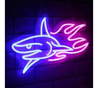 Kullneon Shark Neon Sign Blue Pink LED Neon Lights for Bedroom Dimmable Shark Neon Signs for Wall Decor USB Powered Neon Wall Light Sign for Bar Game Room Garage Man Cave Decor Boys Gifts