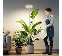 Kullsinss Grow Lights for Indoor Plants, Full Spectrum Plant Grow Light with 6/12/16H Timer, 3 Color Modes, 5 Brightness, 25"-155" Height Adjustable Wood Grain Plant Light for Tall Indoor Plants