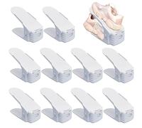 KULSUM 10 PCS Shoe Slots, Shoe Slot Organiser, Adjustable Shoe Stacker Shoe Holder, Double Layer Shoes Slot Organisers for Closet Space Saving, Closet Organization, White