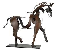 KULSUM Decorative Statue Horse Three-Dimensional Openwork Adonis Horse Sculpture Antique Style Rustic Standing Horse Statue, Hollow Tabletop Decorative Metal Ornaments