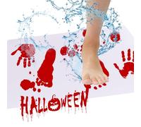 KULSUM Halloween Blood Footprint Bath Mat - 40 X 70CM Blood Bath Mat with Color Changing, Color Turns Red When Getting Wet, Non-Slip Bathroom Mat Halloween Door Mat for Shower Bathroom