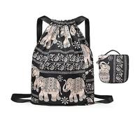 KULSUM Waterproof Backpack, Drawstring Foldable Large Capacity Travel Sports Bag, Exotic Drawstring Stitch Drawstring Backpack Bag for Men Women Girls Students