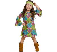 FIESTAS GUIRCA | Hippie Girl Fancy Dress Costume for Children - Dress and