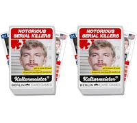 Kulturmeister - Notorious Serial Killers Trump Card Game: Unique Playing Cards Themed for Crime Solving, Mystery Investigation - Dive into Detective Games with a Serial Killer Theme (Pack of 2)