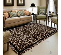 Kuluoits Leopard Area Rug 160x200cm Living Room Rug Black Stripe Accent Rugs for Cheetah Soft Washable Indoor Floor Mat Non-Slip Safari Animal Print Runner Rugs for Living Room Hallway Bedroom