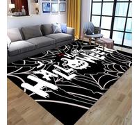 Kuluoits Spiderweb Area Rug, 70x140cm, Gothic Horror Spider Bat Pumpkin Happy Halloween Decorative Rug, Cartoon Rugs for Kids Bedroom Play Carpet Soft Non-Slip Fade-Resistant Indoor Rugs