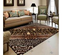 Kuluoits Tiger Print Area Rug, 60x110cm, Wildlife Design Cheetah Tiger Cowhide Texture Indoor Carpet Mat, Modern Living Room Large Area Rug, Animal Theme Washable Non-Slip Floor Mat for Bedroom