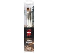 KUM Essential Watercolor 5147616 Brush Set, 3 Brushes for Watercolour Painting