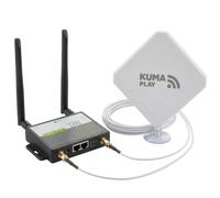 KUMA CONNECT PLAY Unlocked 4G Router with SIM Slot (150Mbps Kit) | High Gain MiMo Indoor Suction Antenna for Caravan, Motorhome, Boat WiFi | Connect 32 Devices | UK/EU Internet Hotspot - 12V & 240V