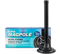 KUMA Heavy Duty Magnetic Pole Mount | No Drill Magnet Base for Caravan WiFi, TV Aerials & CB Radio | 300mm Weatherproof Mast for Off Grid Lighting, Boat Cameras, Truck Hazard Beacons & Flags