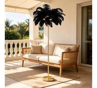 kumamart Indoor Feather LED Floor Standing Lamp