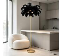 kumamart Tall Feather Shade LED Standing Floor Lamp