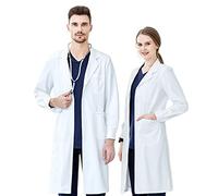 KUMARS Lab Coat Women & Men, White Medical Coat with Cotton & Polyester, Scientist & Doctor Lab Coats, Unisex Food & Chemistry Laboratory Coat with Pockets, XL