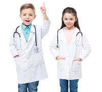 KUMARS White Cotton Lab Coat - Medical & Science Coat for Doctors & Students, M, 6-7 Years