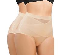 KUMAYES Shapewear for Women Tummy Control Knickers Breathable Butt Lifter Slimming Underwear Body Shaper Lower Belly Seamless Shorts 2 Piece (Beige, S)