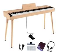 KUMENG Digital Piano 88 Key Semi Weighted Keyboard, Electric Piano | For Beginners With Piano Stand, Sheet Music Stand, Pedal, Power Adapter, Headphone Mode, USB-MIDI