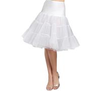Kumeng Women's 50s Vintage Rockabilly Petticoat 28'' Length Net Underskirt Petticoat Half Slip - White -