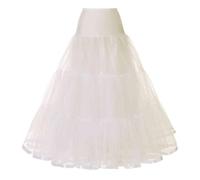 Kumeng Women's Ankle Length Petticoats Long Plus Size Wedding Slips Crinoline Underskirt for Prom Evening Wedding Dress, Beige, S