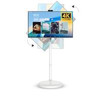 kumezo 32 Inch 4K Smart Portable TV Monitor, Qualcomm Snapdragon 665 CPU, Built-in 20000mAh Battery, 8+128GB, Android OS, Rolling Touch Screen Monitor on Wheels, Air Remote Mouse, with 5MP Webcam