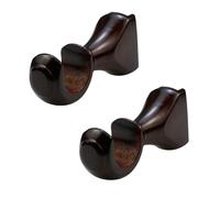 KUMGROT Wood Curtain Rod Holders Set - Brackets and Window Hooks, Red Brown, 3.5 cm, retro