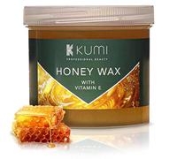 Kumi Honey Wax Pot with Vitamin E - 450G - Covers Large Areas - Fine to Medium Hair - Professional Hot Hair Removal, Wax Heater Friendly, Soft Wax Depilatory Remover