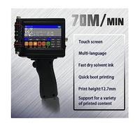 KUMIAN Handheld Printer, 12.7mm Handheld Inkjet Printer, Label Encoding QR Code Logo Printer, Smart Touch Screen Not Fading,Text on Any Surface(Multiple languages)
